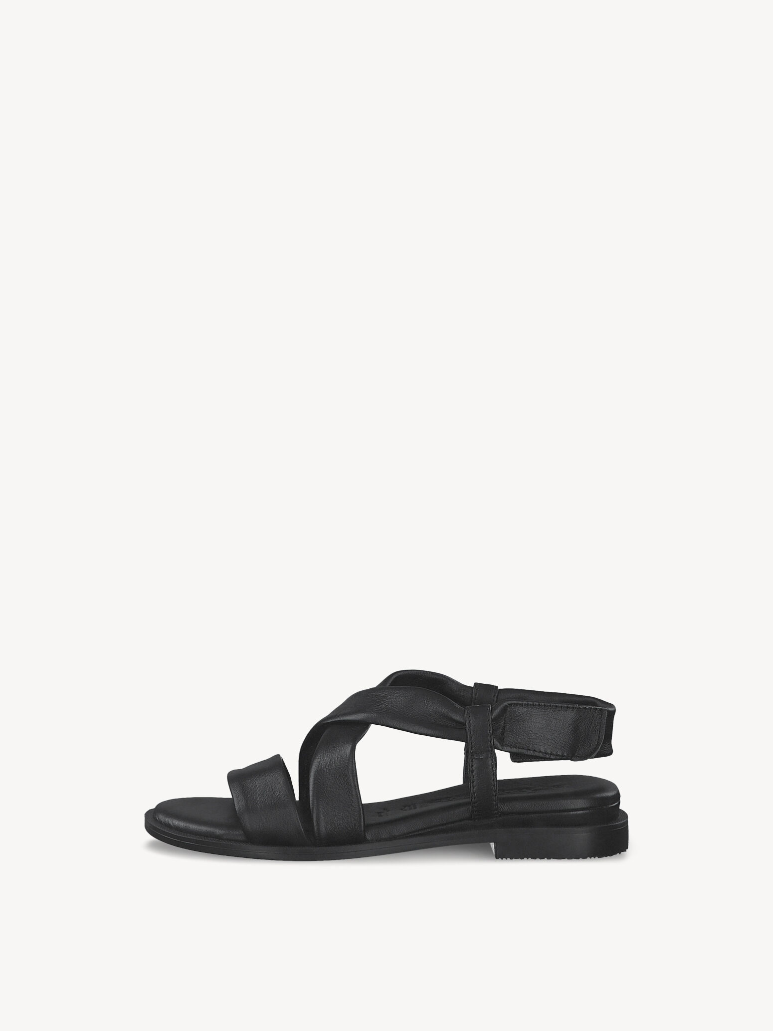 Sandale à talon en cuir - noir