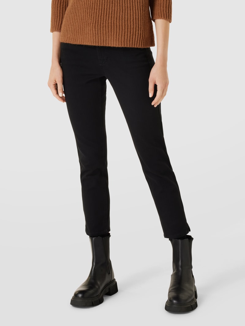 Jeans mit Label-Patch Modell 'PIPER' in schwarz