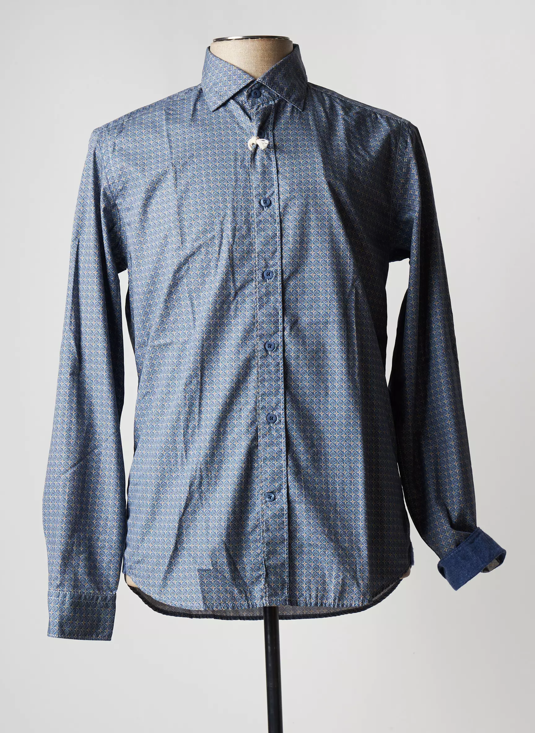 Fil Noir Manches Longues Homme couleur bleu