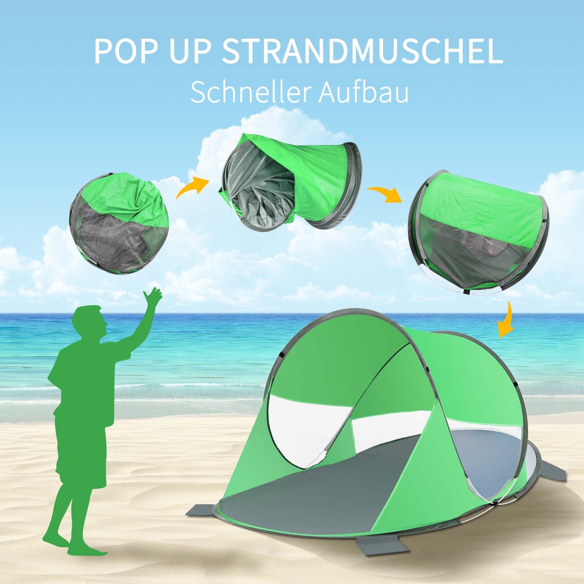 Duhome Strandmuschel, Strandmuschel Pop Up Strandzelt Wetter- und Sichtschutz Polyester Zelt