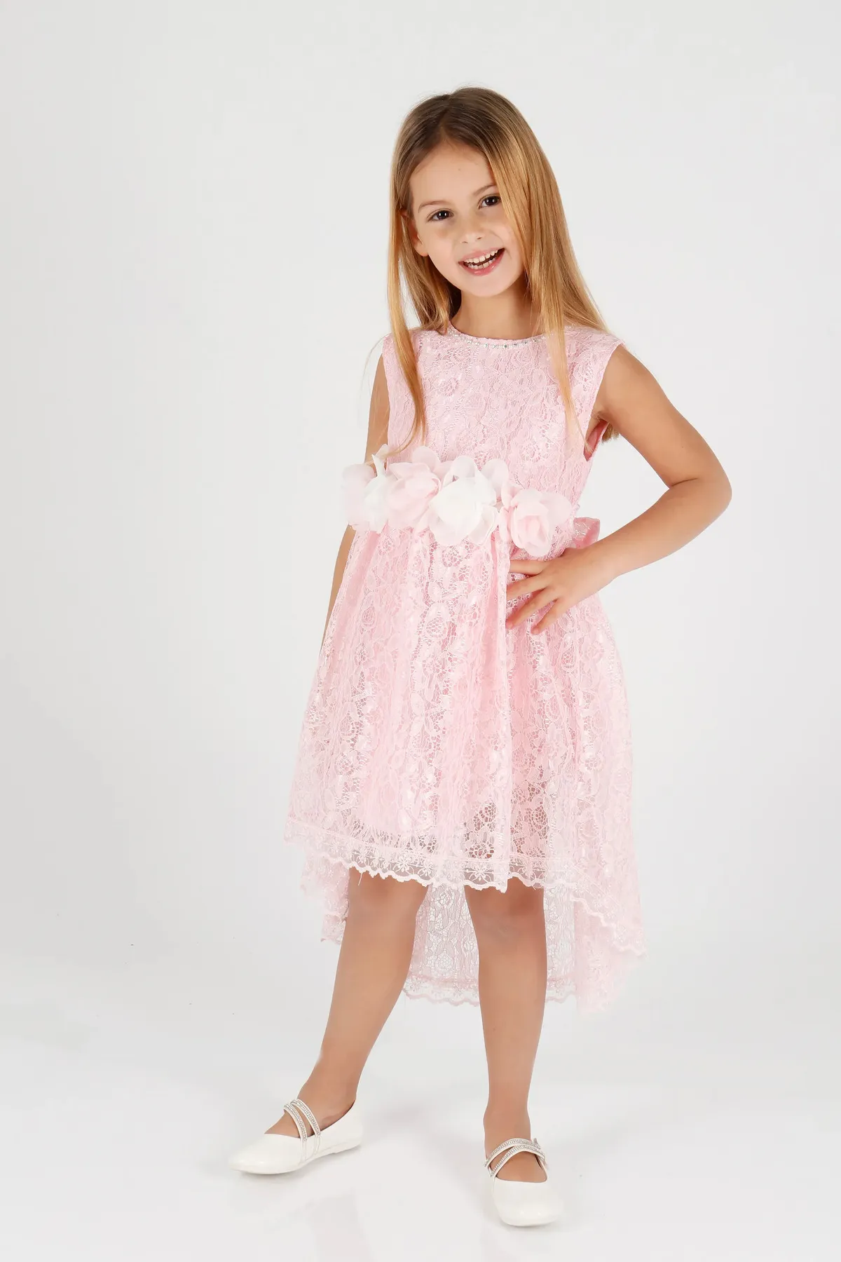 AHENGİM  Mädchen-Abendkleid mit Spitze, Ak2208