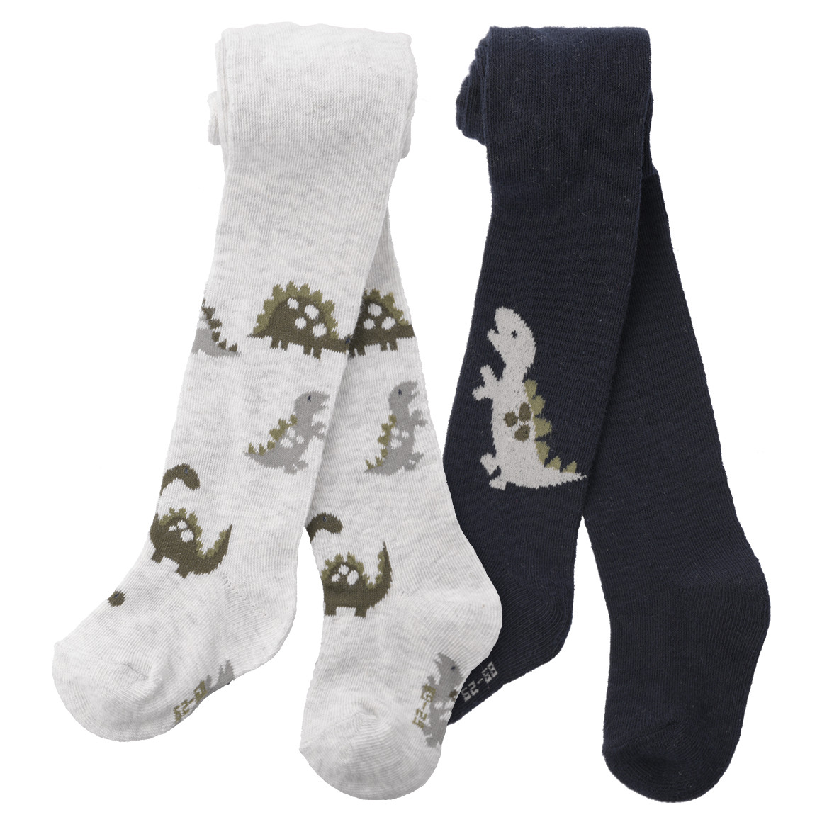 2 Baby Strumpfhosen mit Dino-Motiven