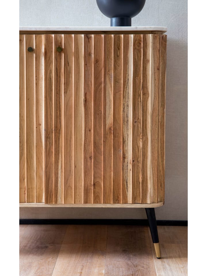 KADIMA DESIGN Hausbar Akazie Massivholz 95x90x41 cm Weinbar Echter Marmor, Kleine günstig kaufen onesize