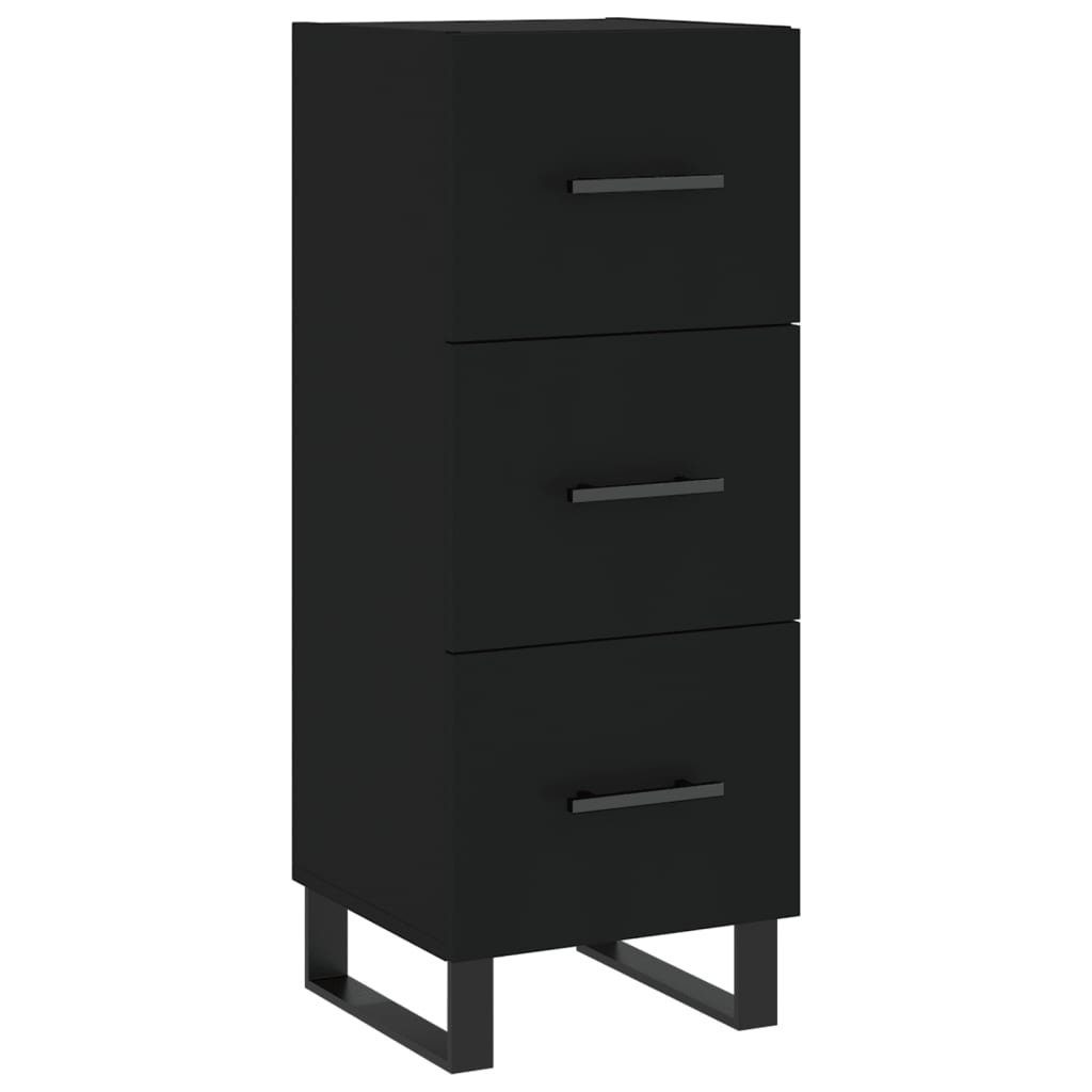 vidaXL Sideboard Sideboard Schwarz 34,5x34x90 cm Holzwerkstoff (1 St)
