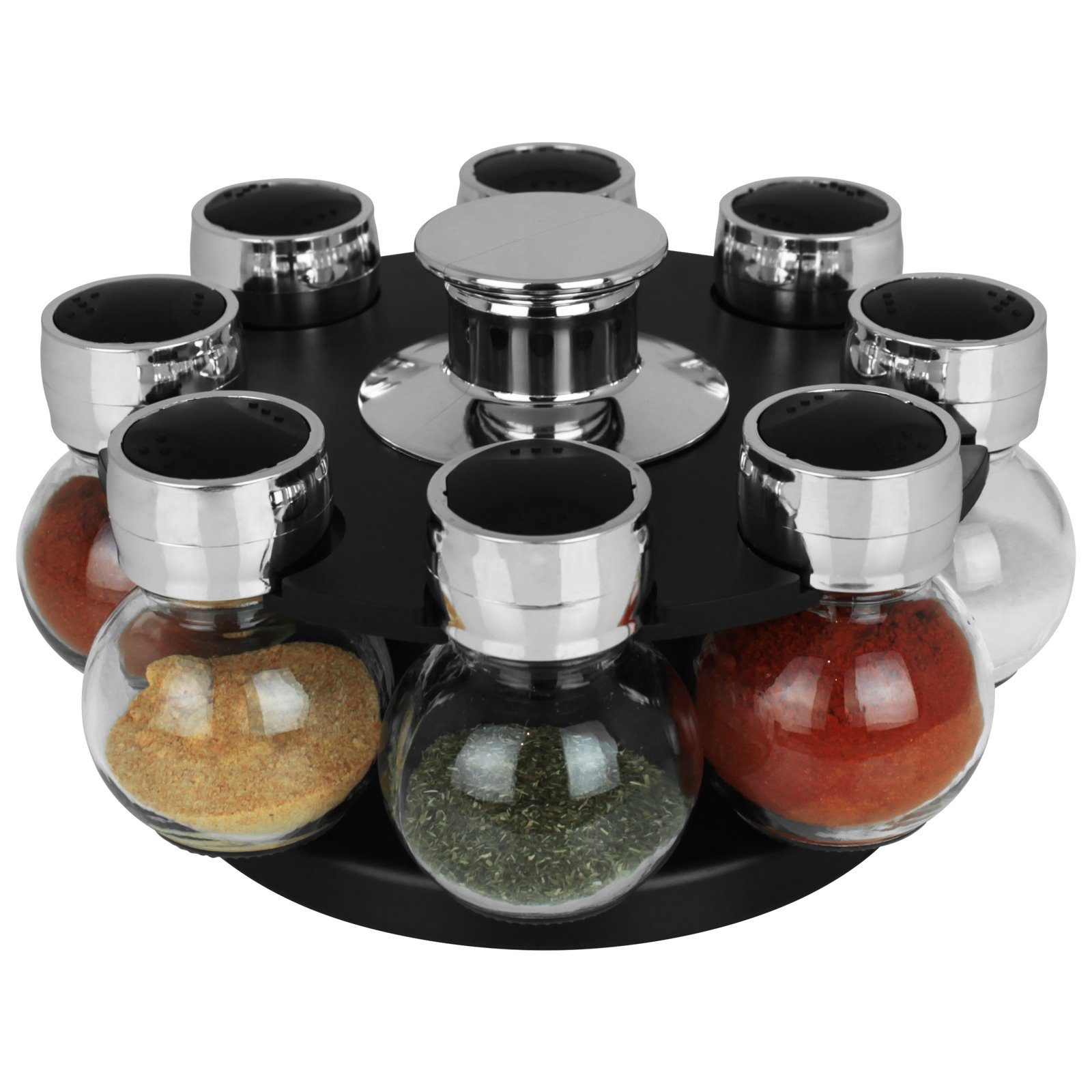 Koopman Gewürzkarussell 8tlg., Ständer Gewürzgläser Gewürzbehälter Gewürzstreuer Organizer Set
