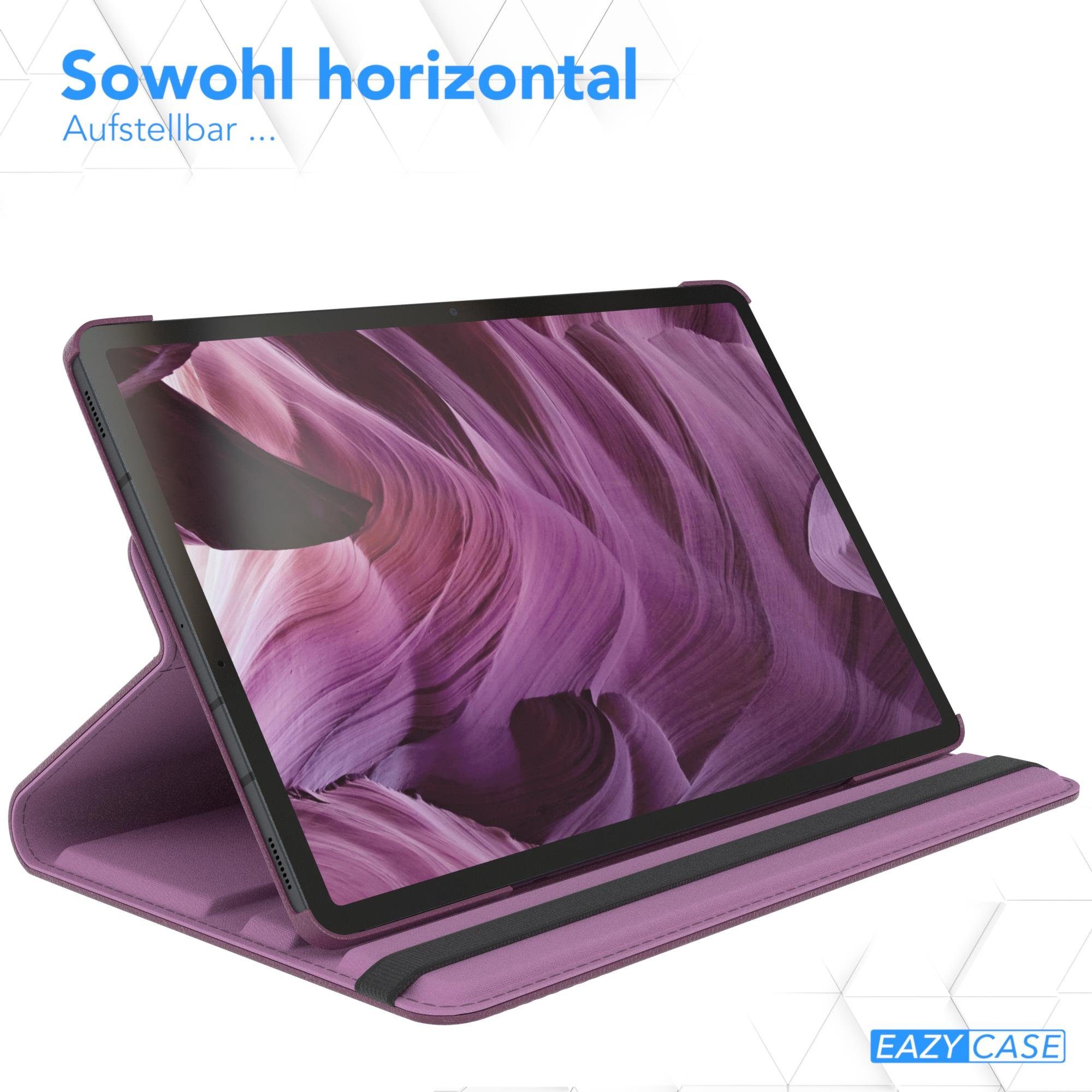 EAZY CASE Tablet-Hülle Rotation Case für Samsung Galaxy Tab S7 Plus / S8+ 12,4 Zoll, Tablet-Hülle Bookstyle Case Fullcover Schutz Tasche Stehfunktion Lila