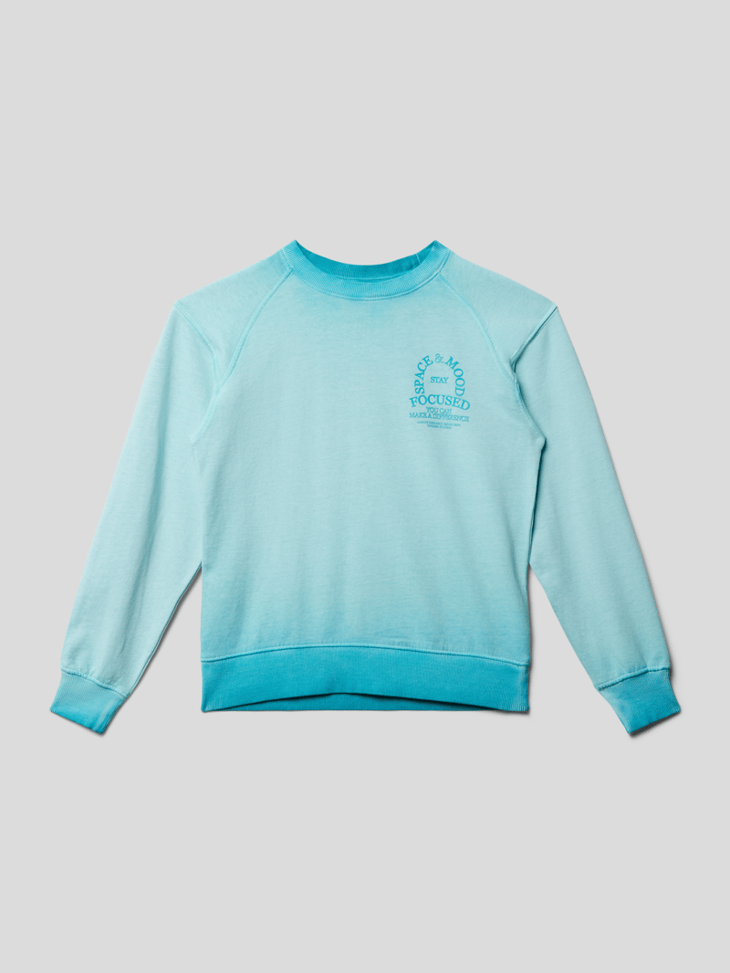 Sweatshirt mit Label-Print Modell 'NOY' in hellblau
