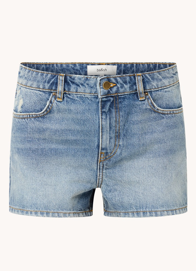 Pantaloni scurți din denim cu talie înaltă și croială dreaptă de la ba&sh Electro