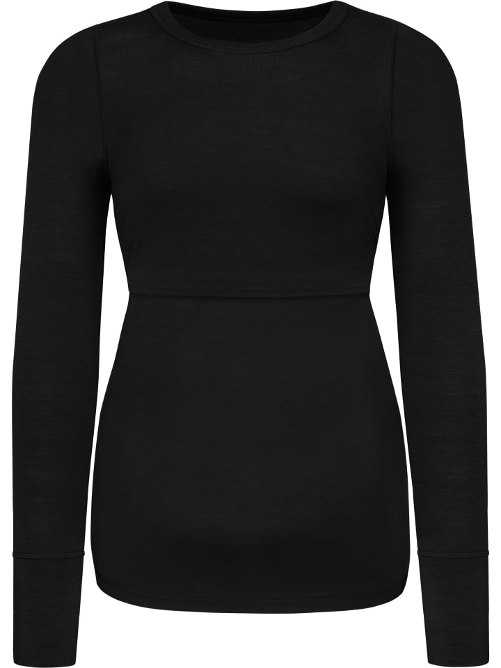 Normani Outdoor Sports Merino Umstands-Langarm-Shirt Cambria in Schwarz günstig kaufen