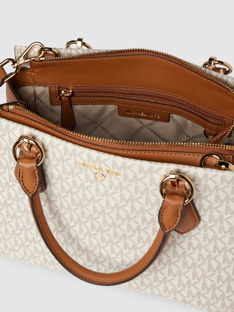 Tote Bag mit Label-Print Modell 'MARILYN' in ecru