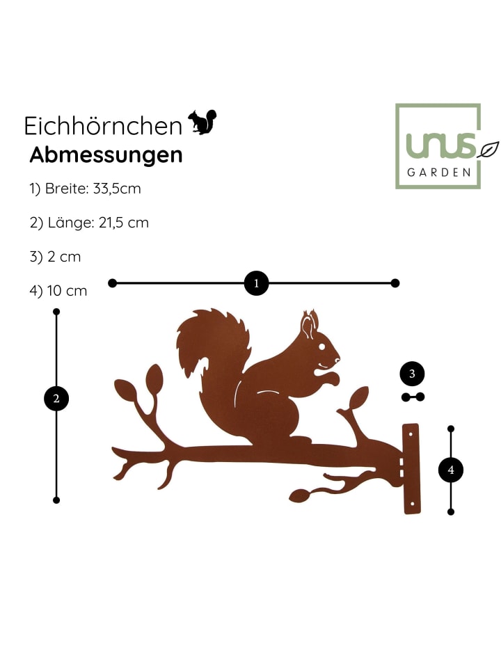 UNUS Baumstecker Rost Eichhörnchen auf einem Ast in Braun günstig kaufen onesize