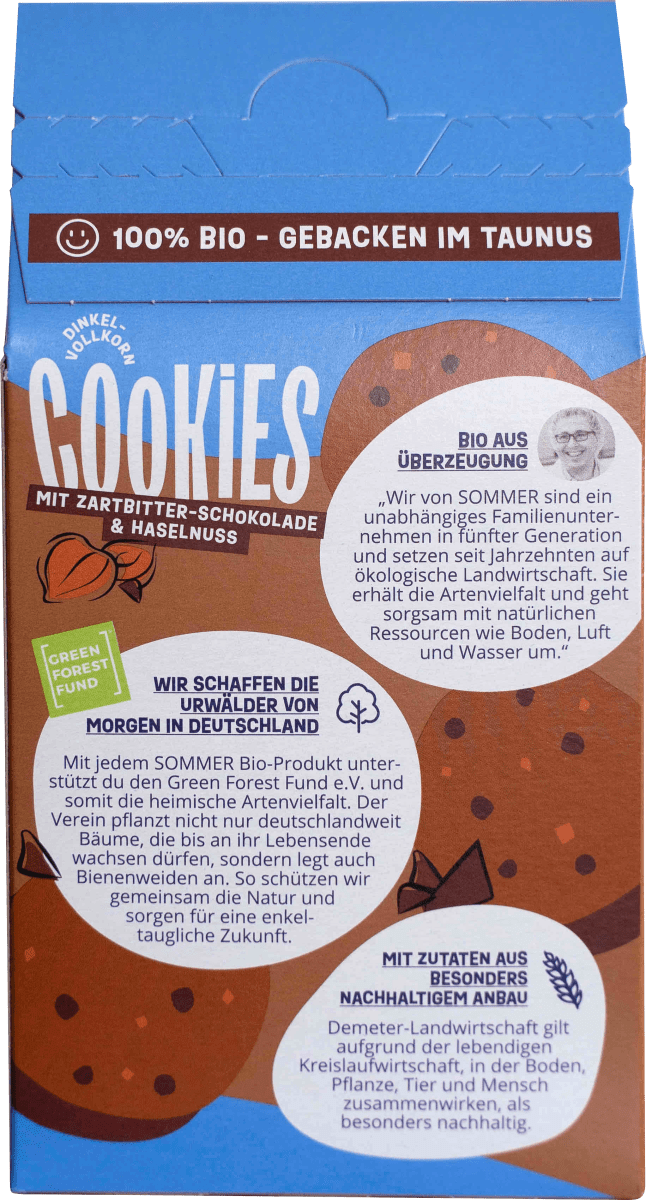 Cookies, Dinkel Vollkorn Schoko, 150 g