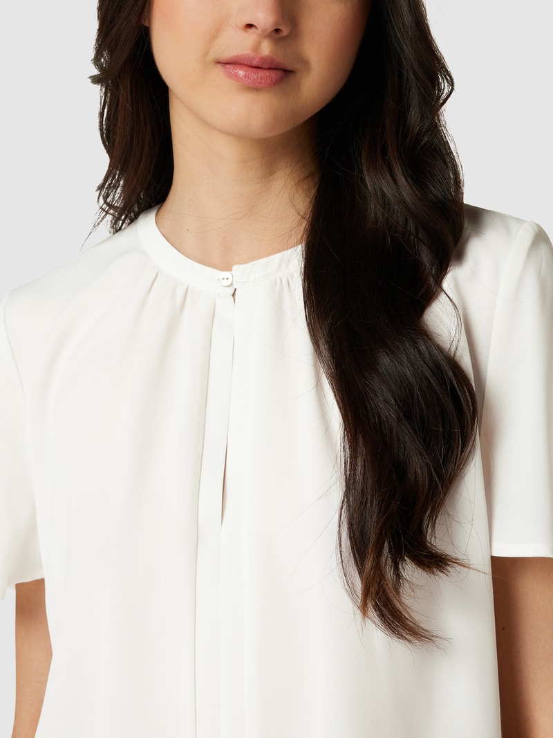 Bluse mit Schlüsselloch-Ausschnitt in offwhite