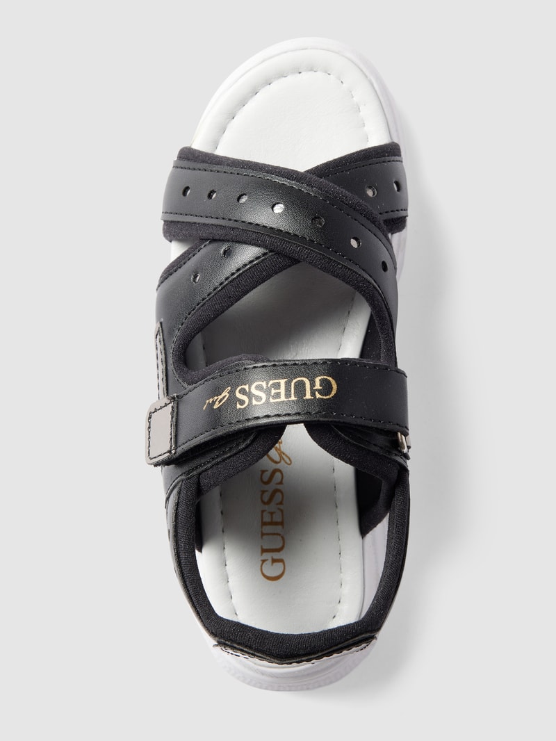Sandalen mit Label-Print Modell 'MURIEL' in schwarz