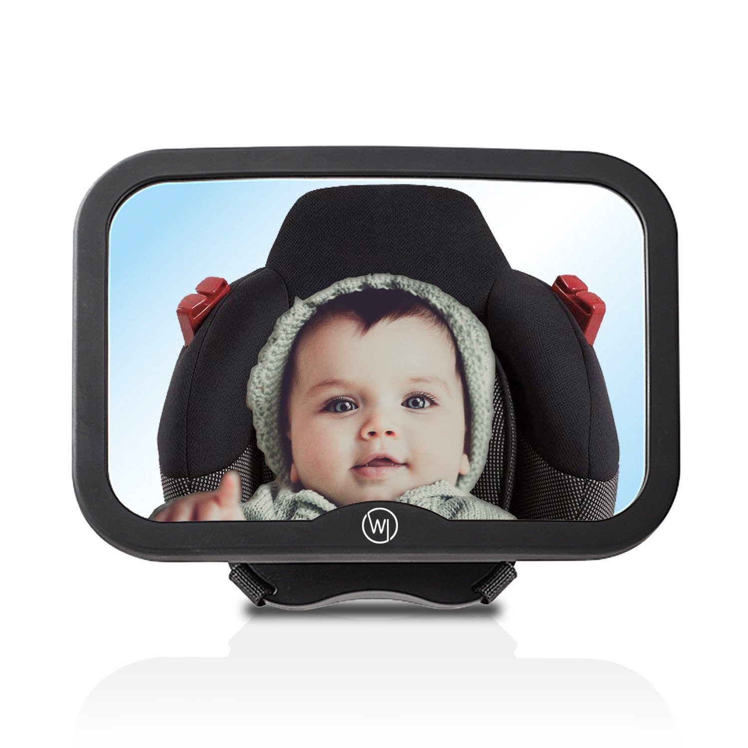 Wicked Chili Autokindersitz Auto Baby Spiegel für Kopfstütze - bruchsicher, bis: 20 kg, (1er Set, 1-tlg), großer Rückspiegel, Babyspiegel mit Gurtsystem, Baby Erstausstattung &