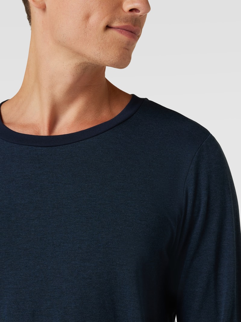 Pyjama in melierter Optik Modell 'Selected! Premium' in marineblau meliert