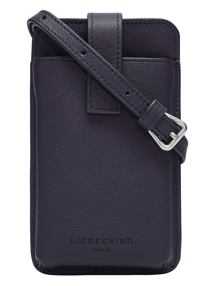 LIEBESKIND BERLIN Leder-Handytasche in Dunkelblau - (B)10 x (H)18 x (T)2,5 cm günstig kaufen onesize