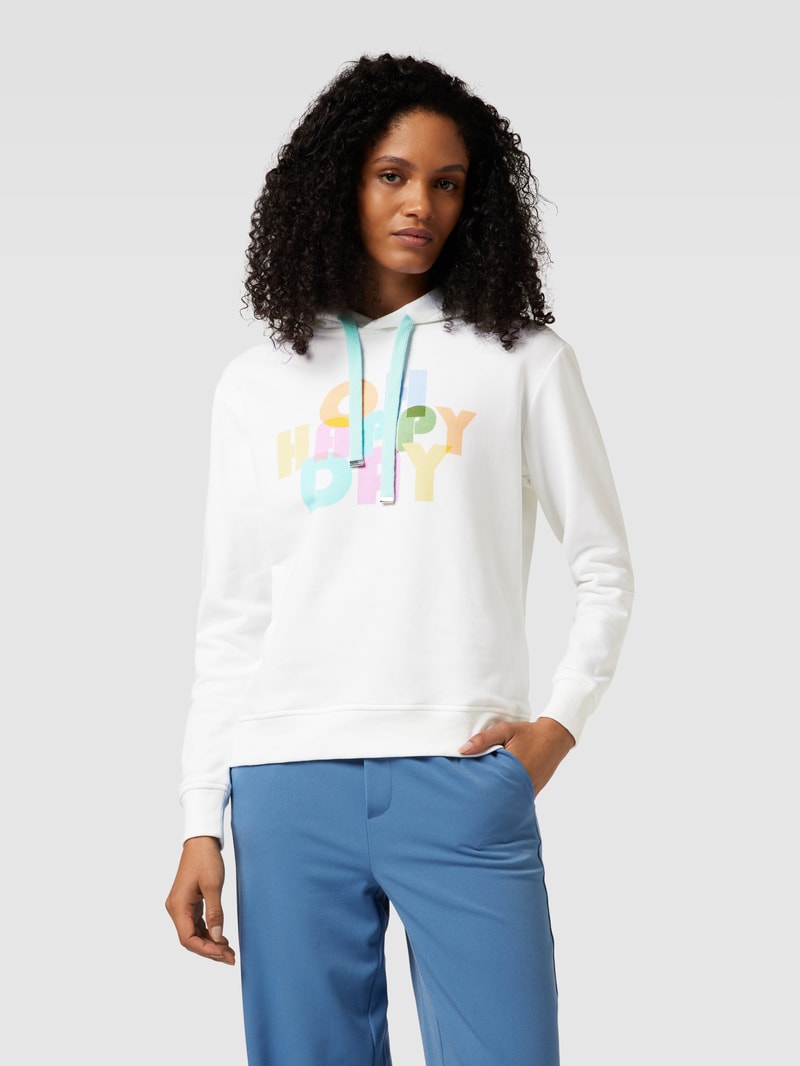Hoodie mit Statement-Print in weiss