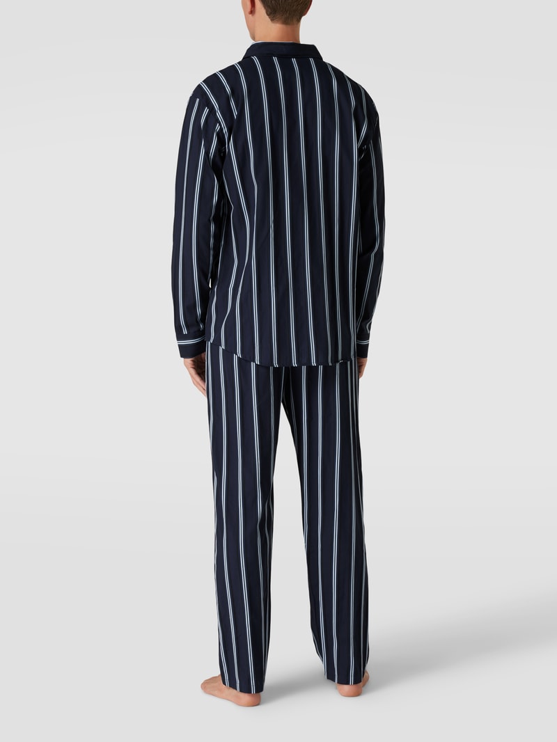 Pyjama mit Streifenmuster in dunkelblau