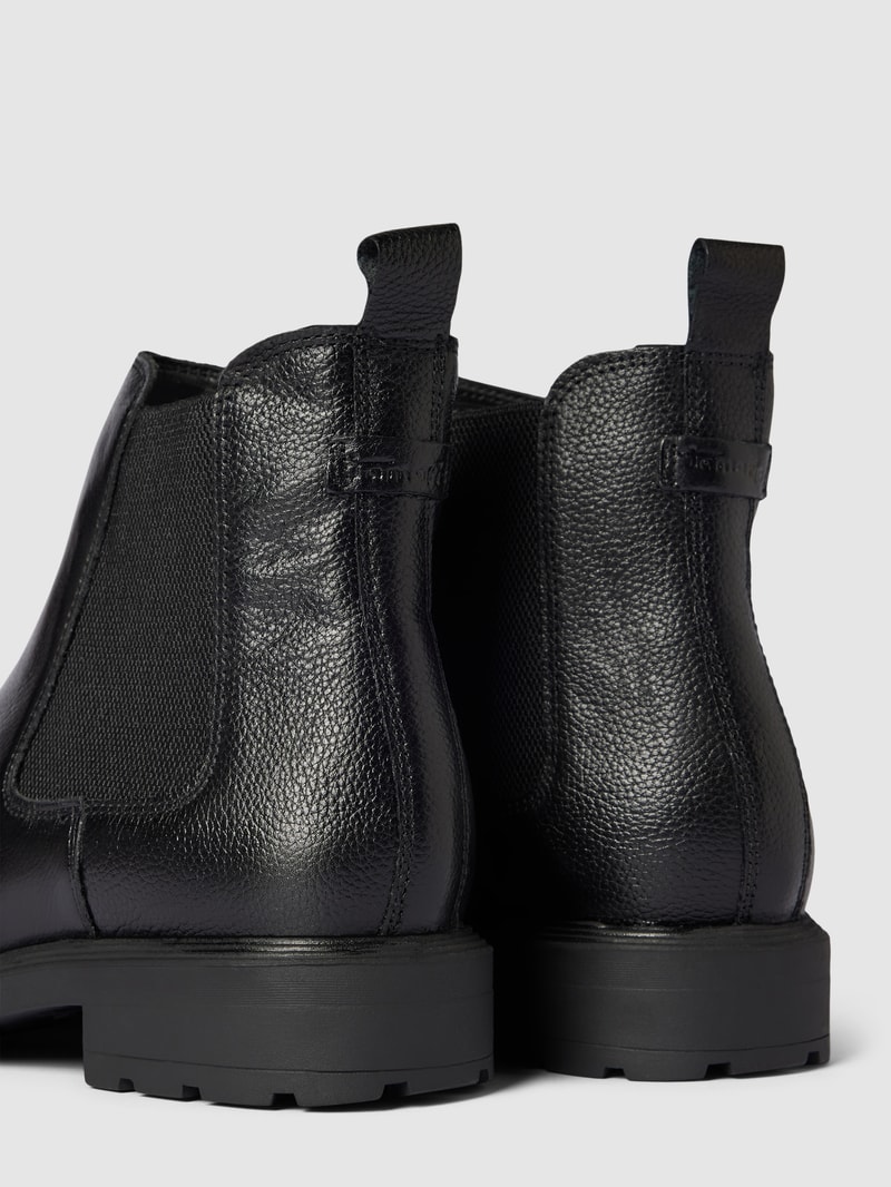 Chelsea Boots aus Leder-Mix in schwarz