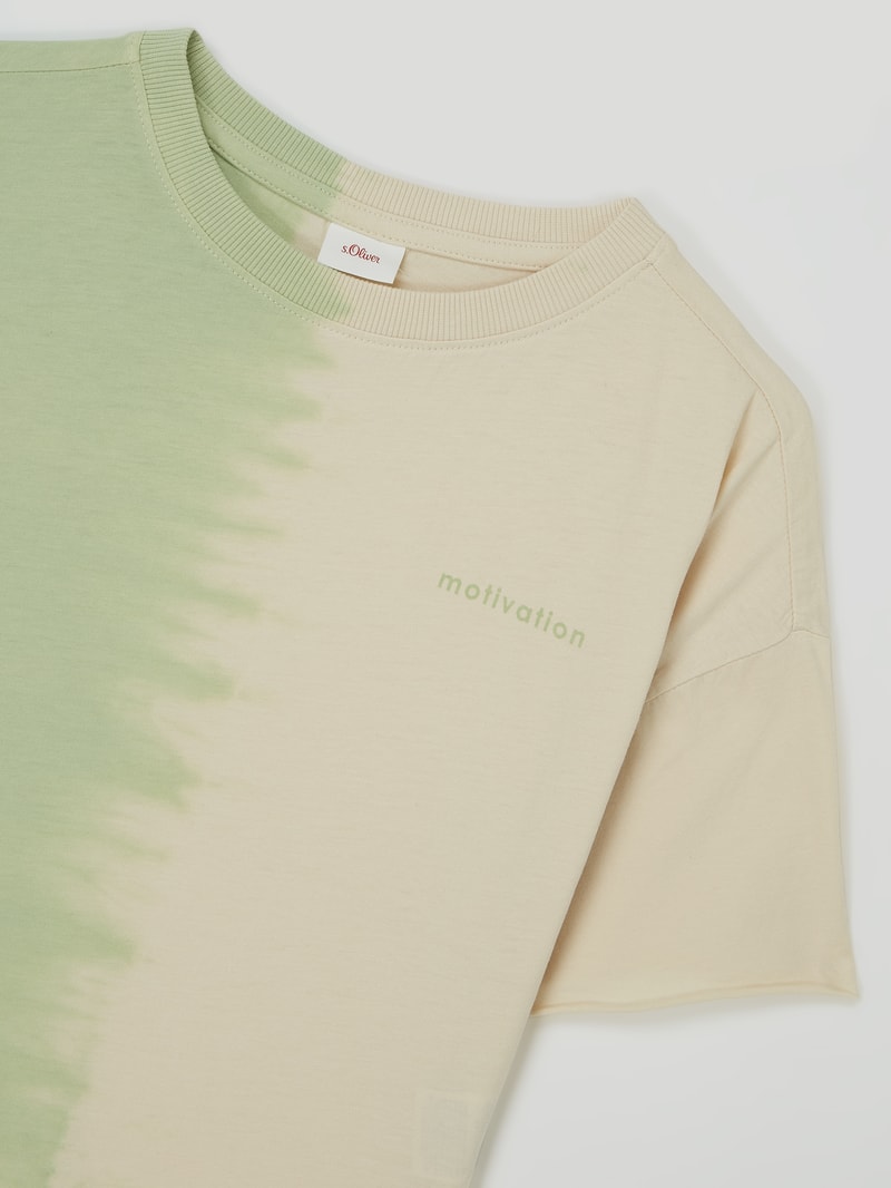 Cropped T-Shirt aus Baumwolle in mint