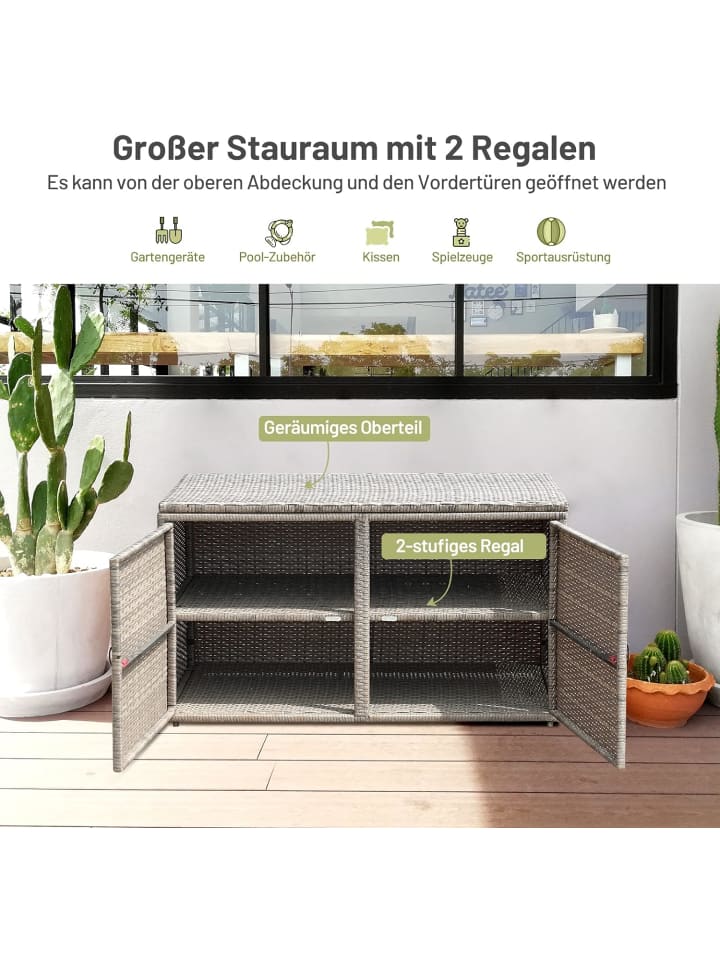 COSTWAY Auflagenbox 335L in Grau günstig kaufen onesize
