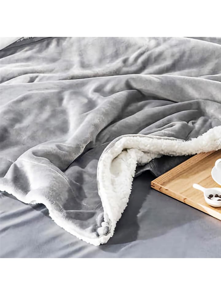 Intirilife Sherpa Kuscheldecke in Grau günstig kaufen onesize