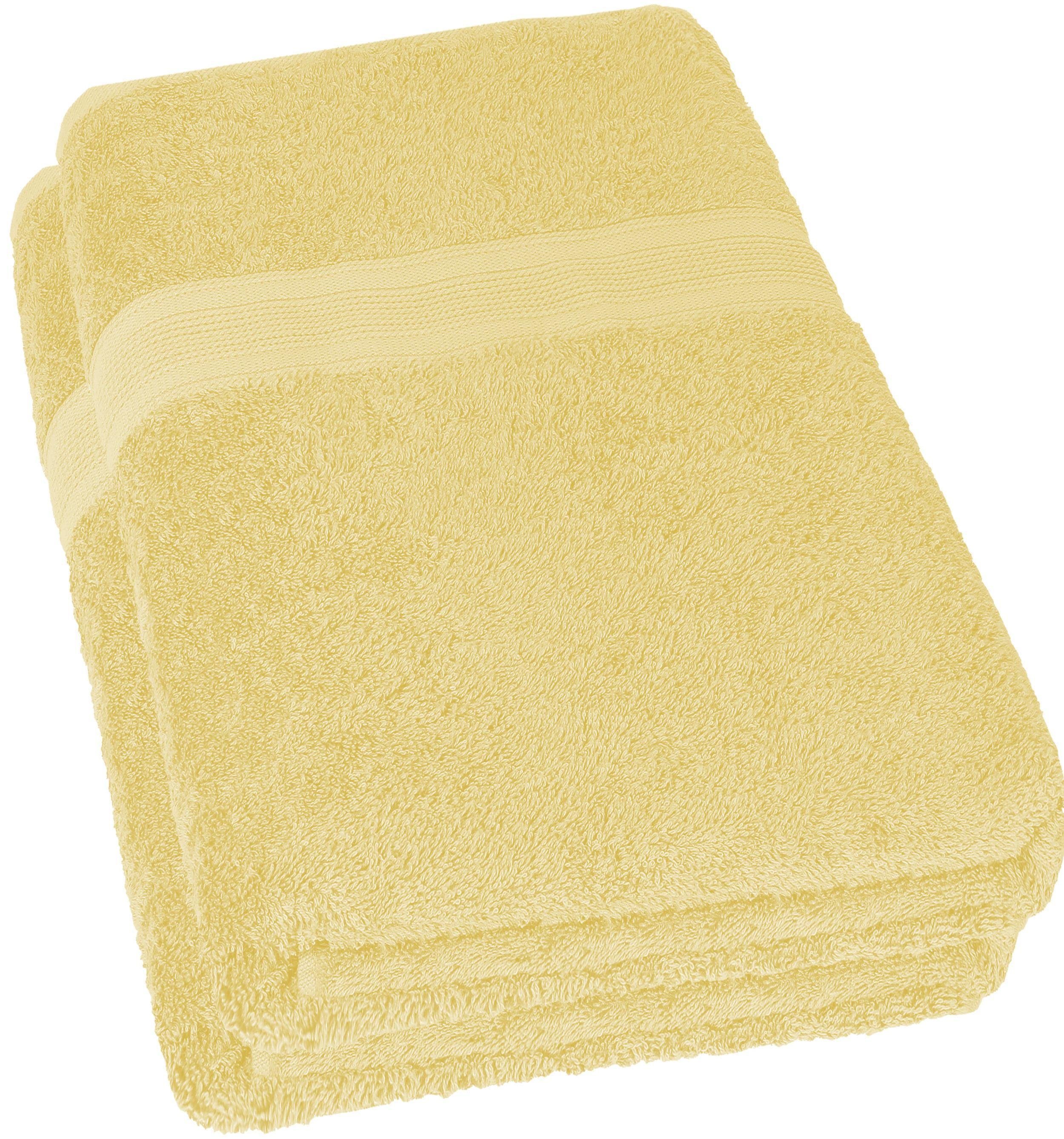 NatureMark Duschtücher Duschtuch 500gsm (2er-Set), 100% Baumwolle (2-St), Premium Qualität, DUSCHTUCH, Dusch-Handtuch, 70x140cm, Gelb