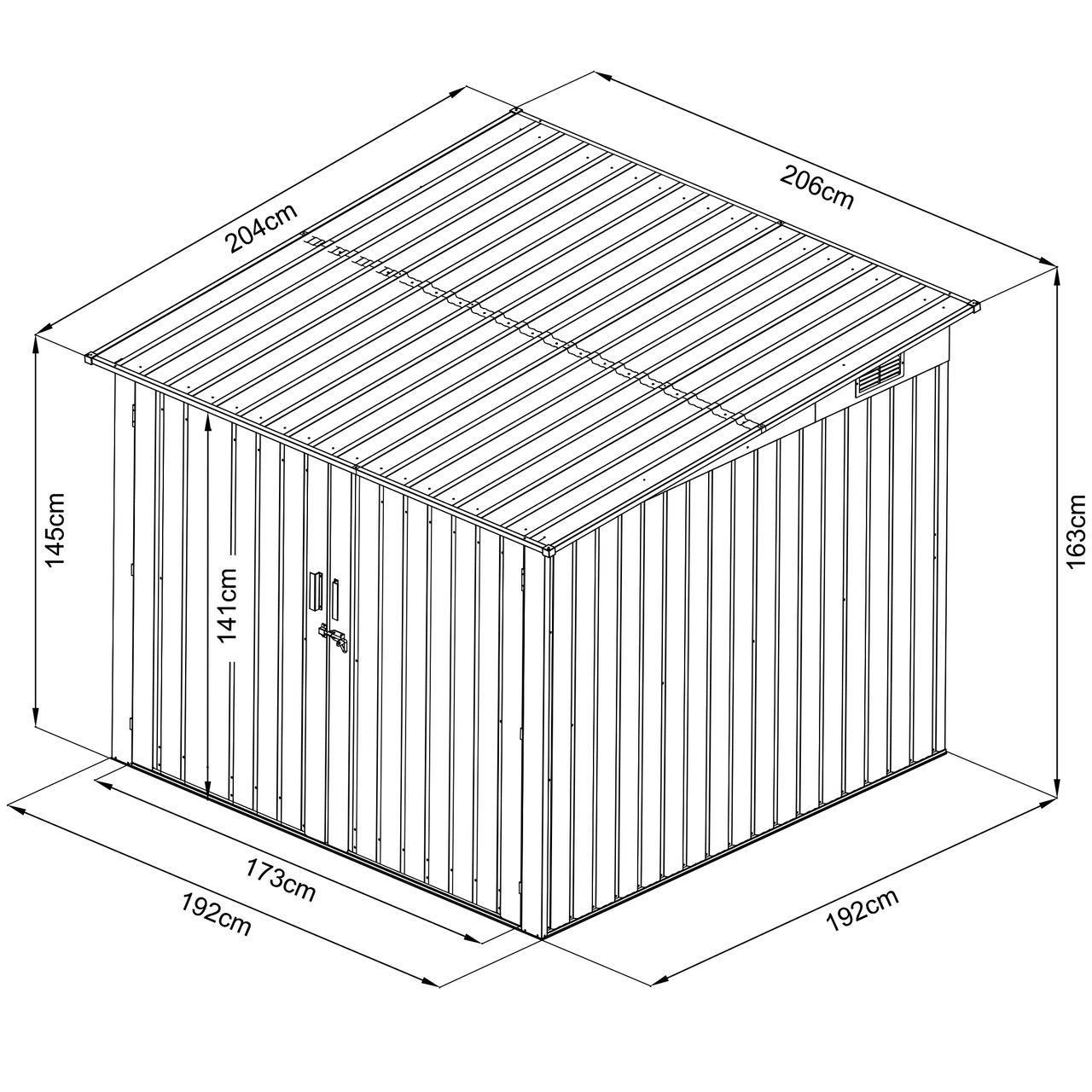 HC Garten & Freizeit Fahrradgarage-/Fahrradhaus-/Fahrradbox, ca. 203x157x198cm