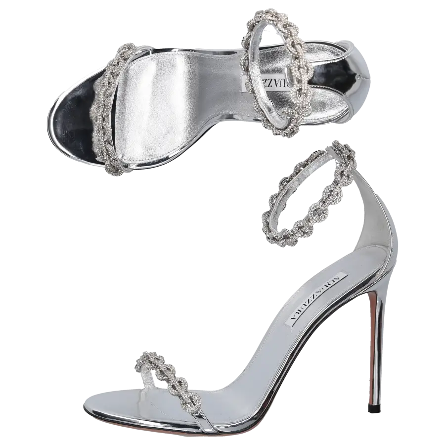 Aquazzura - Sandalen LOVE LINK 105 Kalbsleder - silber