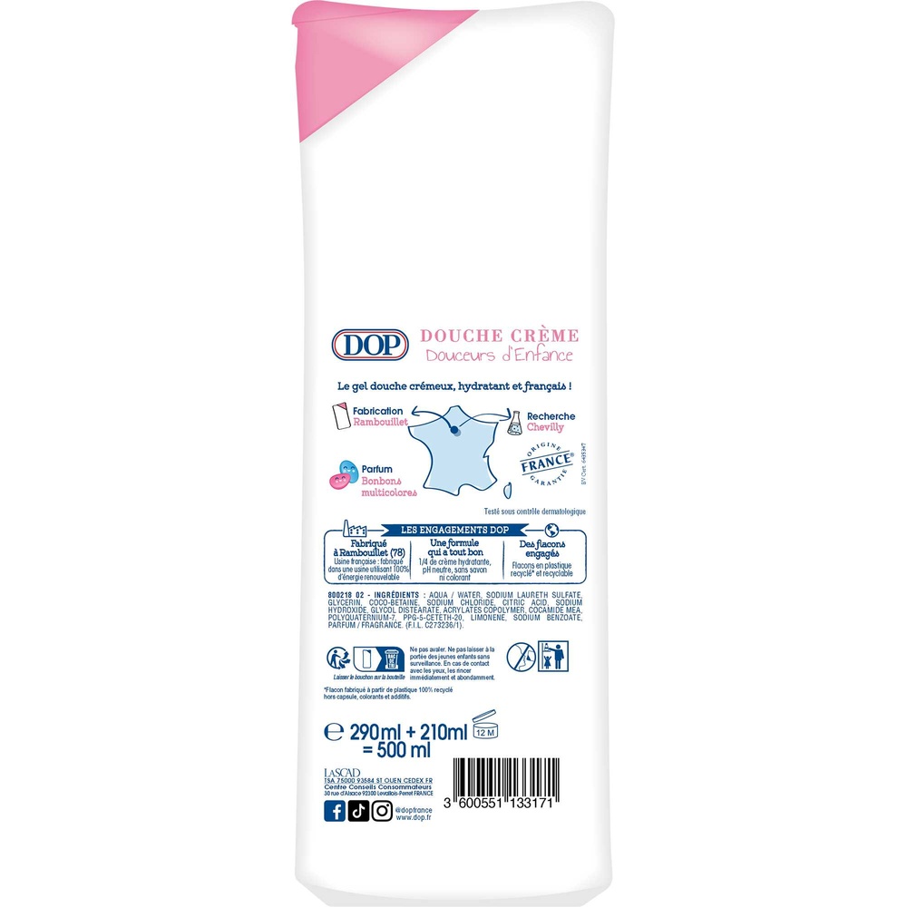 DOP Dop Douche Douceur d'Enfance Bonbons Multicolors 500ml Gel douche
