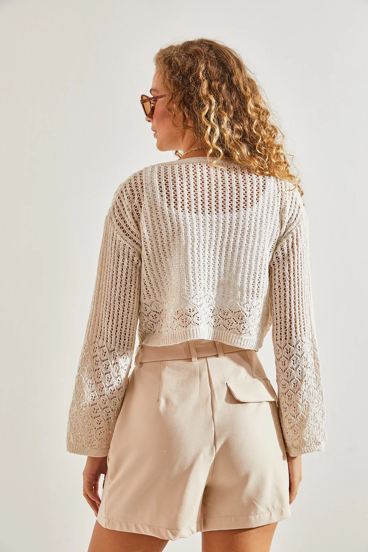 Bianco Lucci  Durchbrochene Strickbluse für Damen