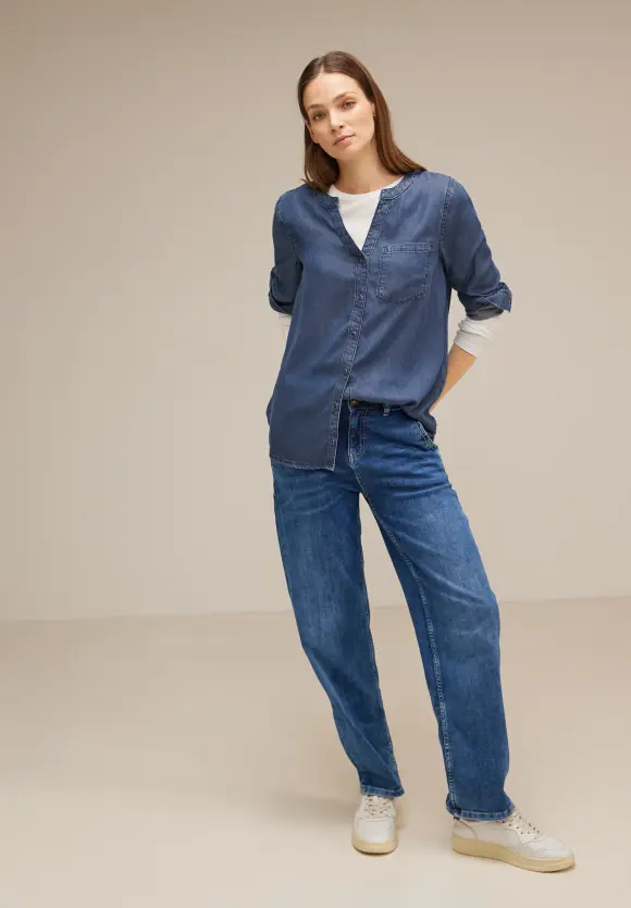 Street One Jeansbluse mit Knopfleiste