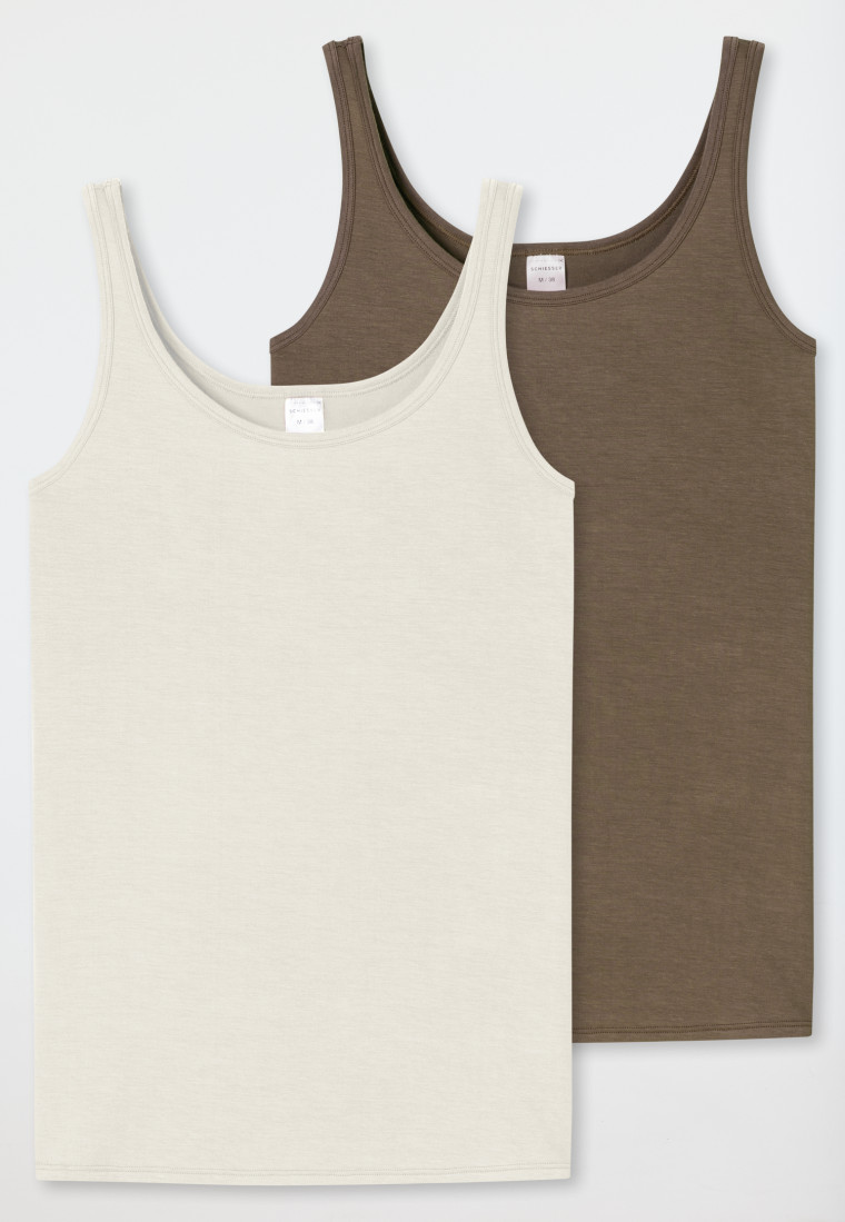 Trägertops 2er-Pack beige/taupe - Modal Essentials