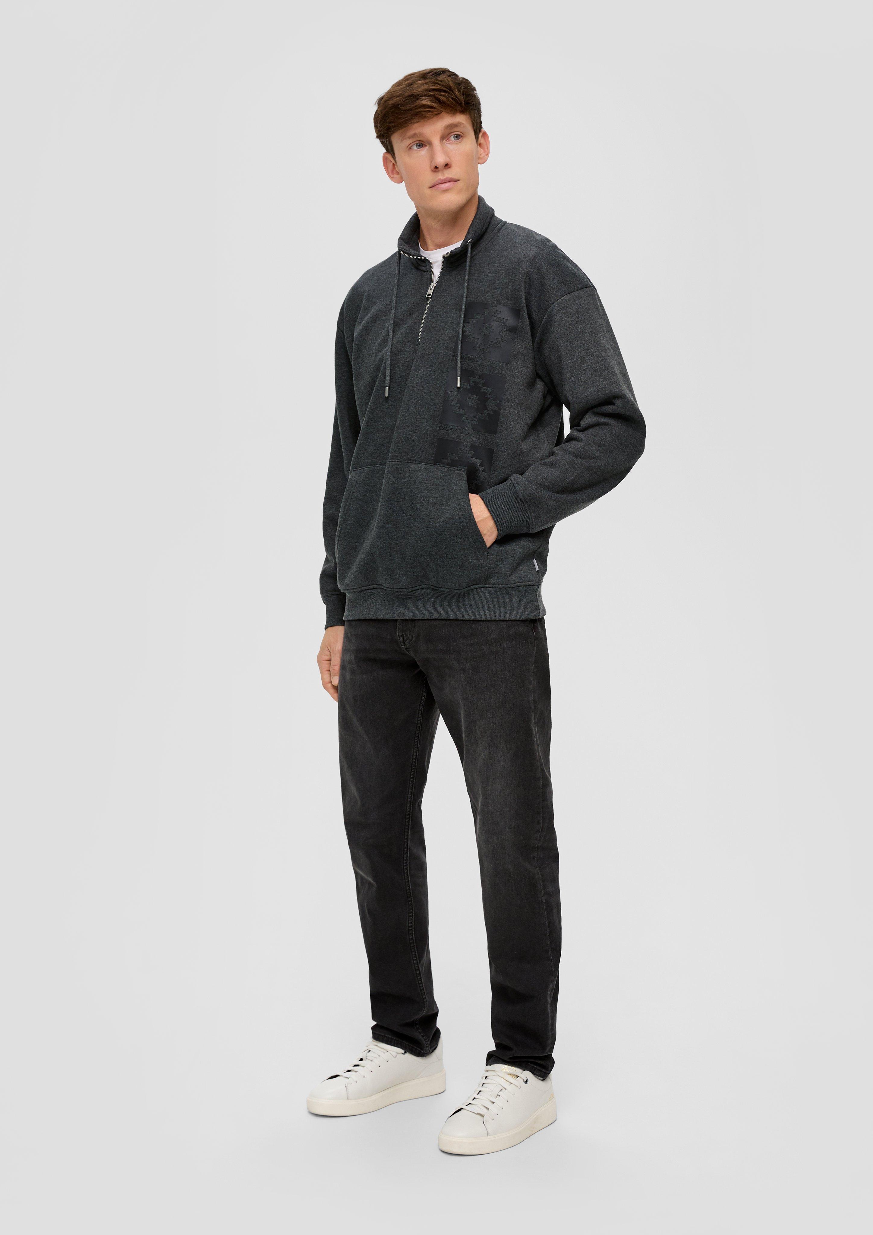 Sweatshirt mit Troyer-Kragen  2138684-98D1