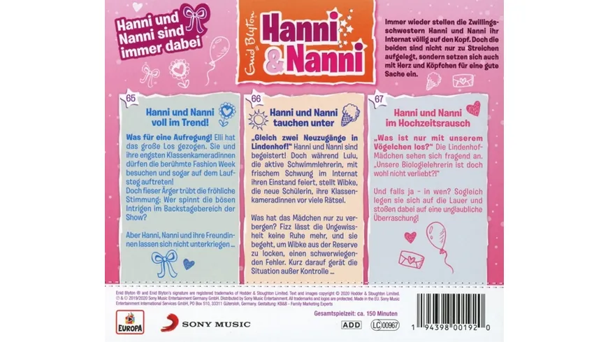020/3er Box-Hanni und Nanni sind immer dabei (65,6