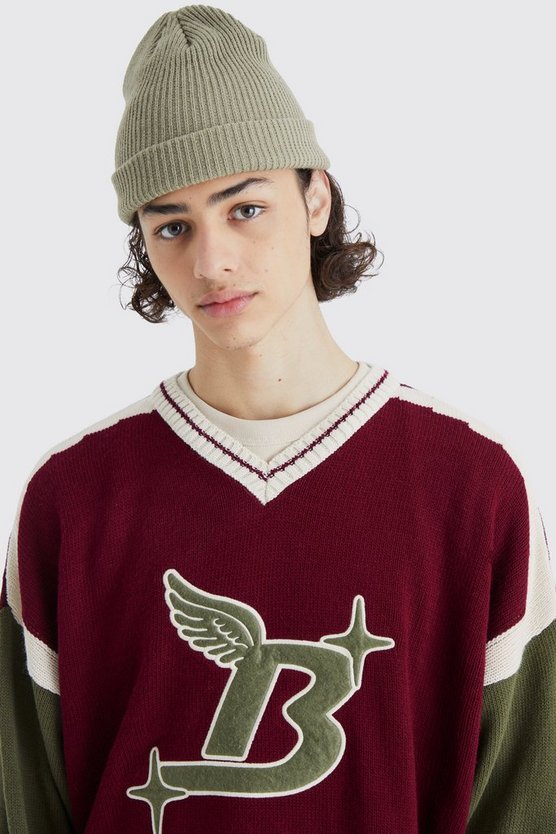 Oversize Pullover mit Fußball-Applique