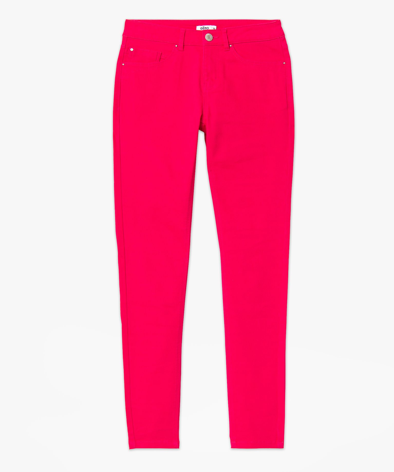 Pantalon femme coupe Slim taille normale rose | GEMO