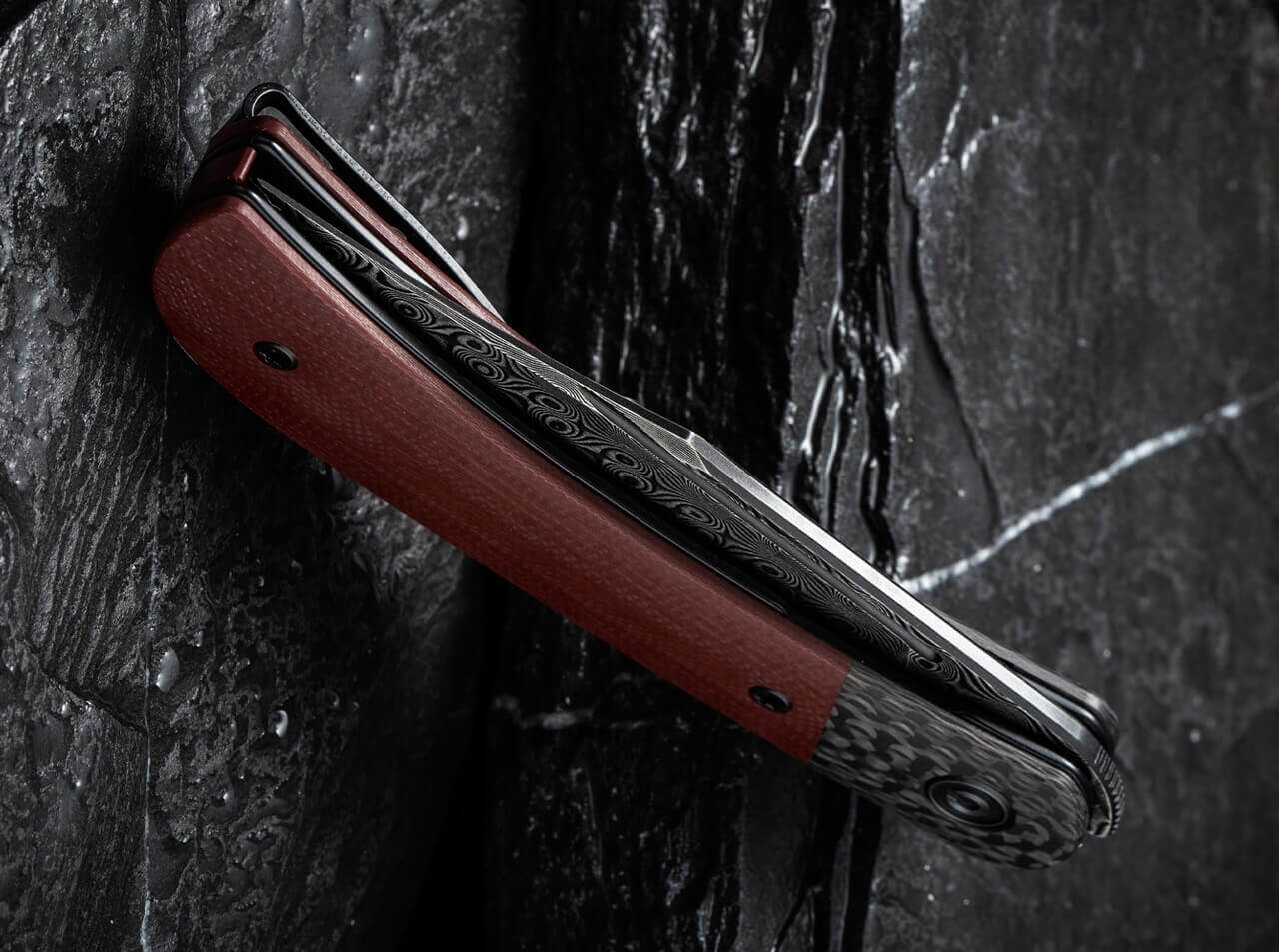 Appalachian Drifter II Damascus G10 Burgundy