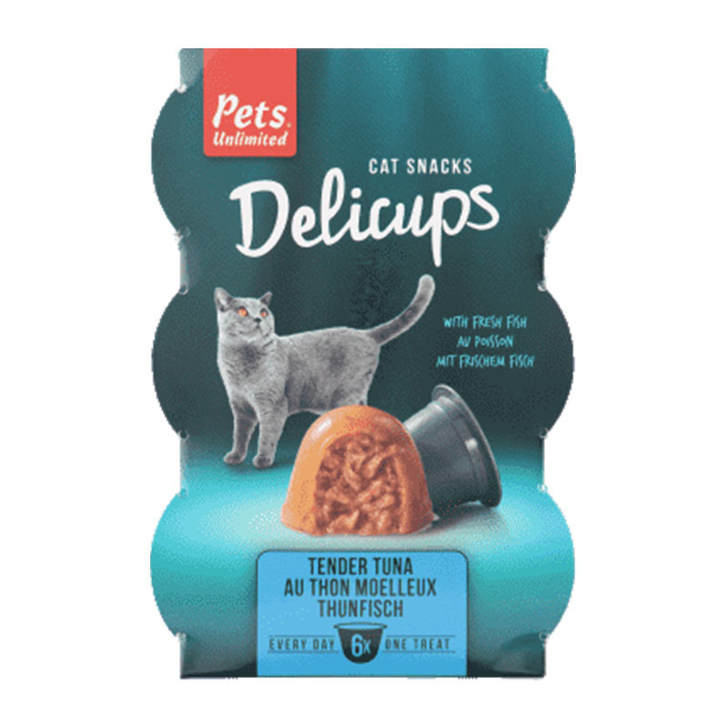 Pets Unlimited Snacks Pets Unlimited Delicups 8x6x22g Thunfisch