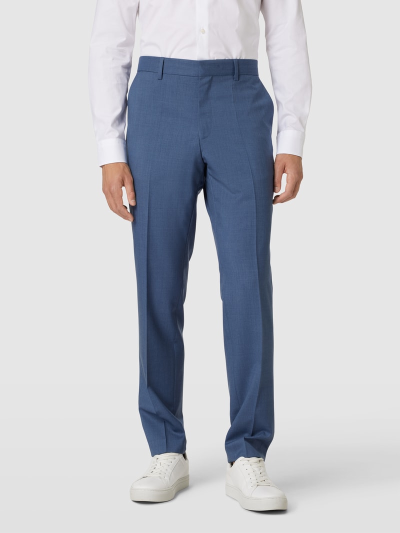 Chino mit Bundfalten Modell 'Lennon' in blau