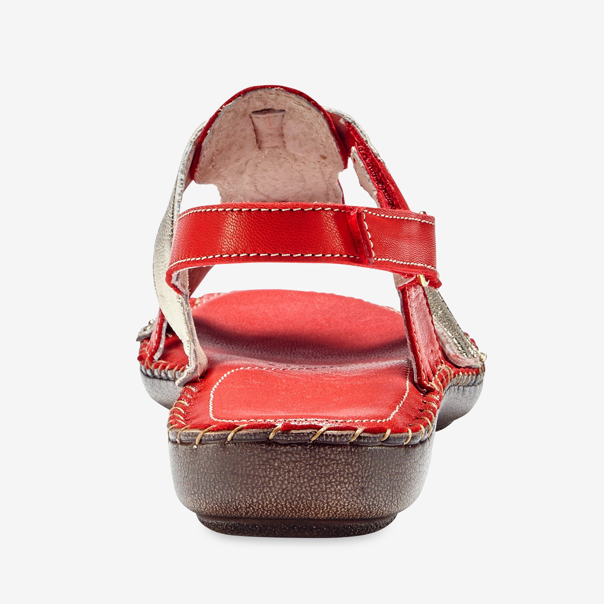 Sandales bicolores en cuir extra souple
