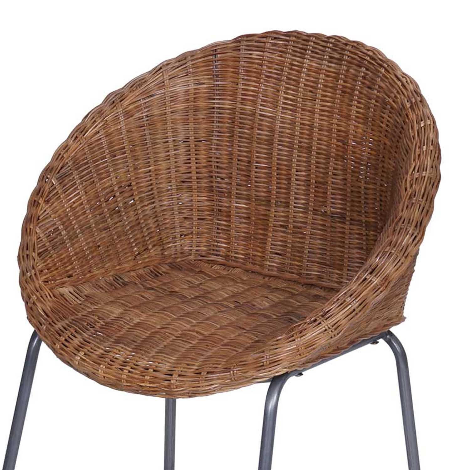 Casa Moro Rattanstuhl Runder Rattan Sessel Cintra Braun, Natürlich & Nachhaltig