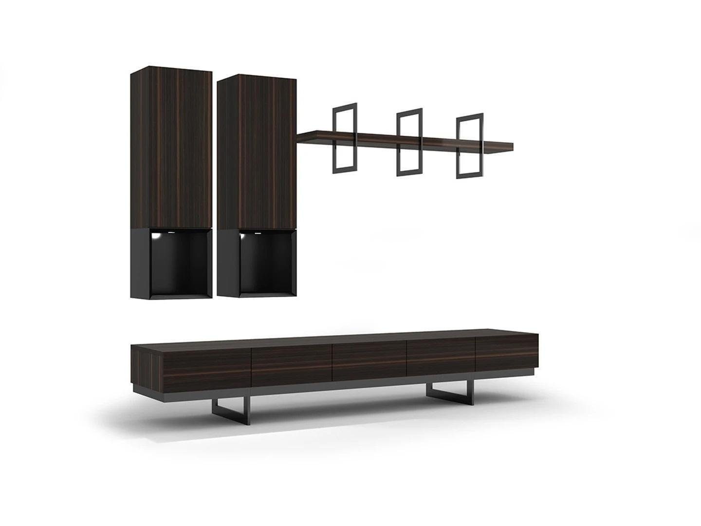 JVmoebel Wohnwand Wohnzimmer Set TV-Ständer 2x Wandschrank Design Einrichtung, (4-St., 1x TV-Ständer + 2x Wandschrank + 1x Wandregal), Made in Europa