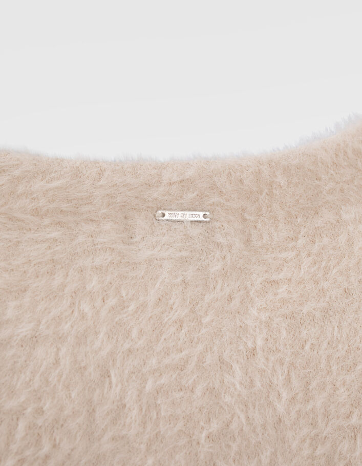 Robe blanc cassé maille mousseuse fille