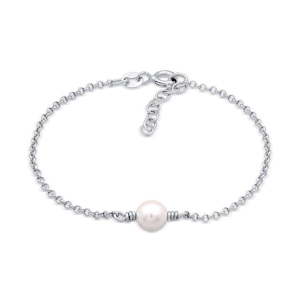 Elli Elli Bracelet Enfants pendentif Rond Vintage avec perles de coquillage en argent  Bracelet