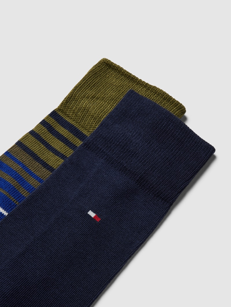 Socken mit Label-Details im 2er-Pack in olivgrün