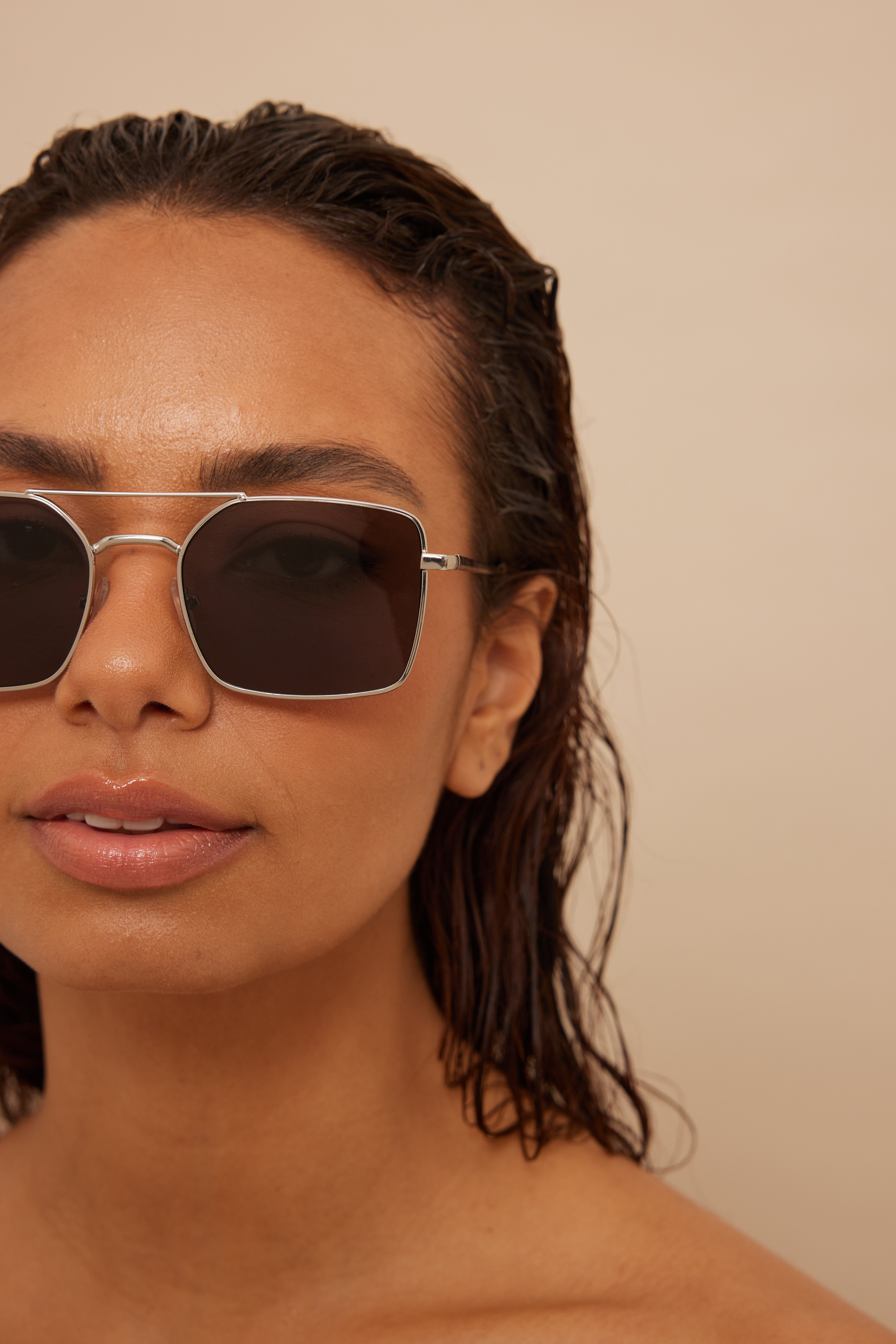 Recycelte Wide Wire Frame Sonnenbrille