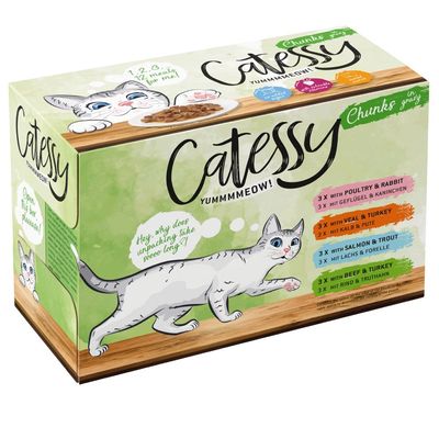12 x 100 g Catessy Häppchen in Sauce oder Gelee Mix zum Probierpreis!