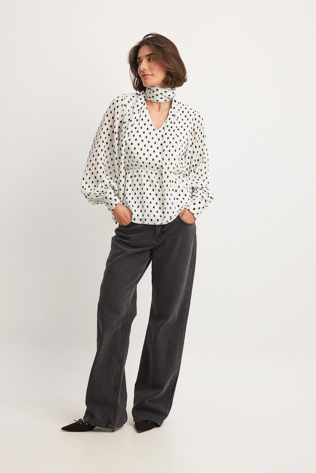Chiffonbluse mit Schaldetail